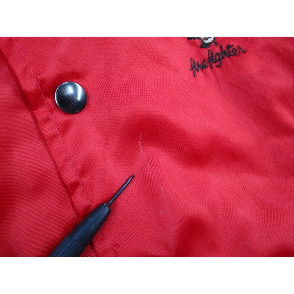 Vintage Capricorn Satin Bomber Jacket Mens Medium Red Firefighter Made in USA